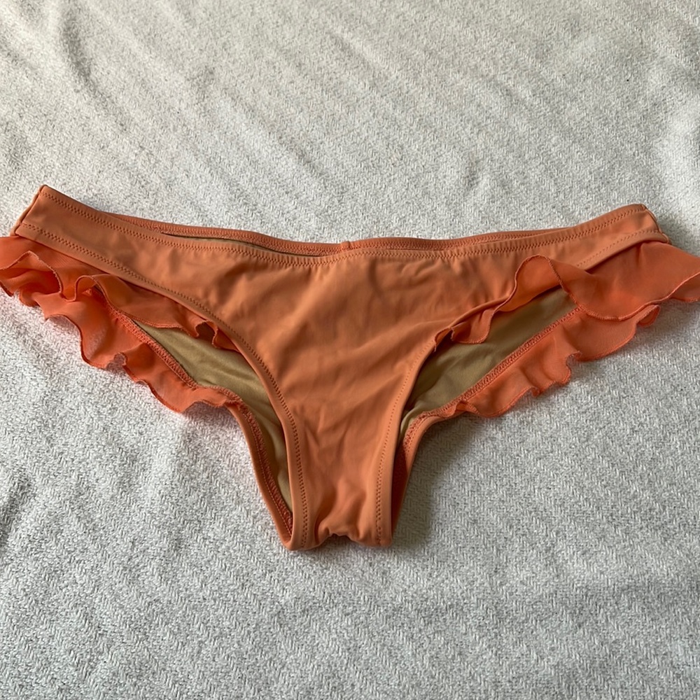 Victoria's Secret Orange Ruffle Bikini Bottoms